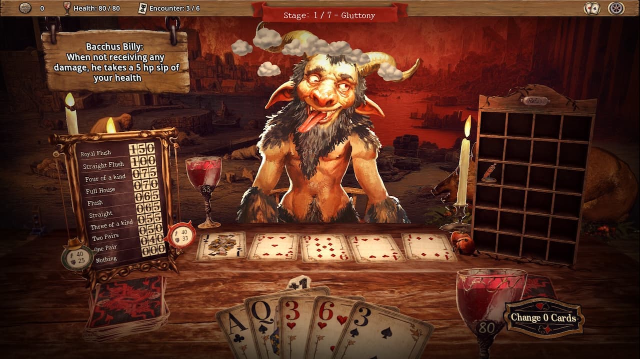 用《恶魔的赌注》扑克牌肉鸽游戏试玩版,一路作弊逃离地狱